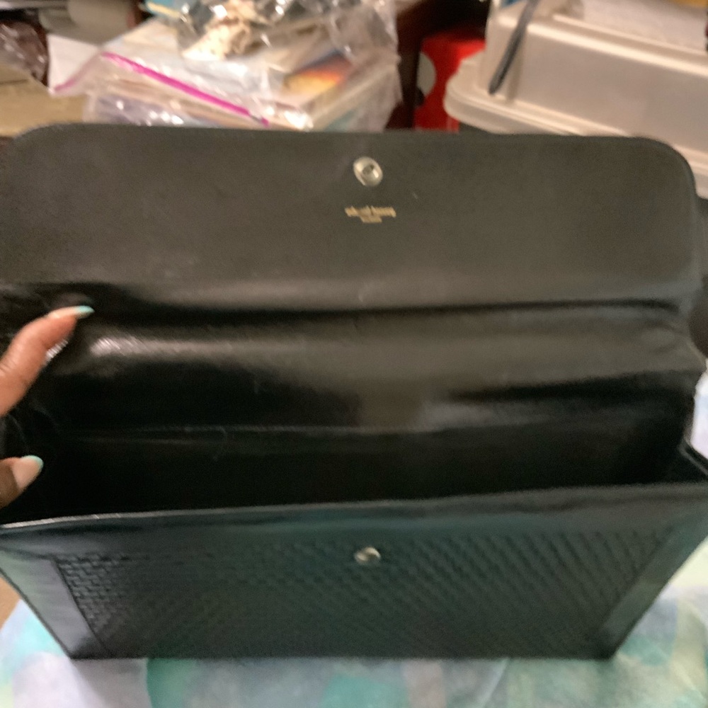 Vintage Edward Harvey Black Kidskin Leather Basket Weave Portfolio Briefcase - Picture 7 of 7